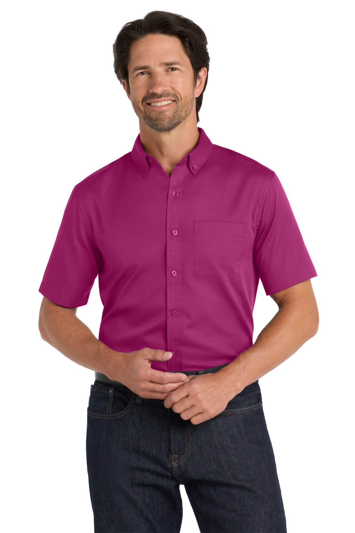 Port Authority &#174;  Short Sleeve SuperPro React &#153;  Twill Shirt. W809