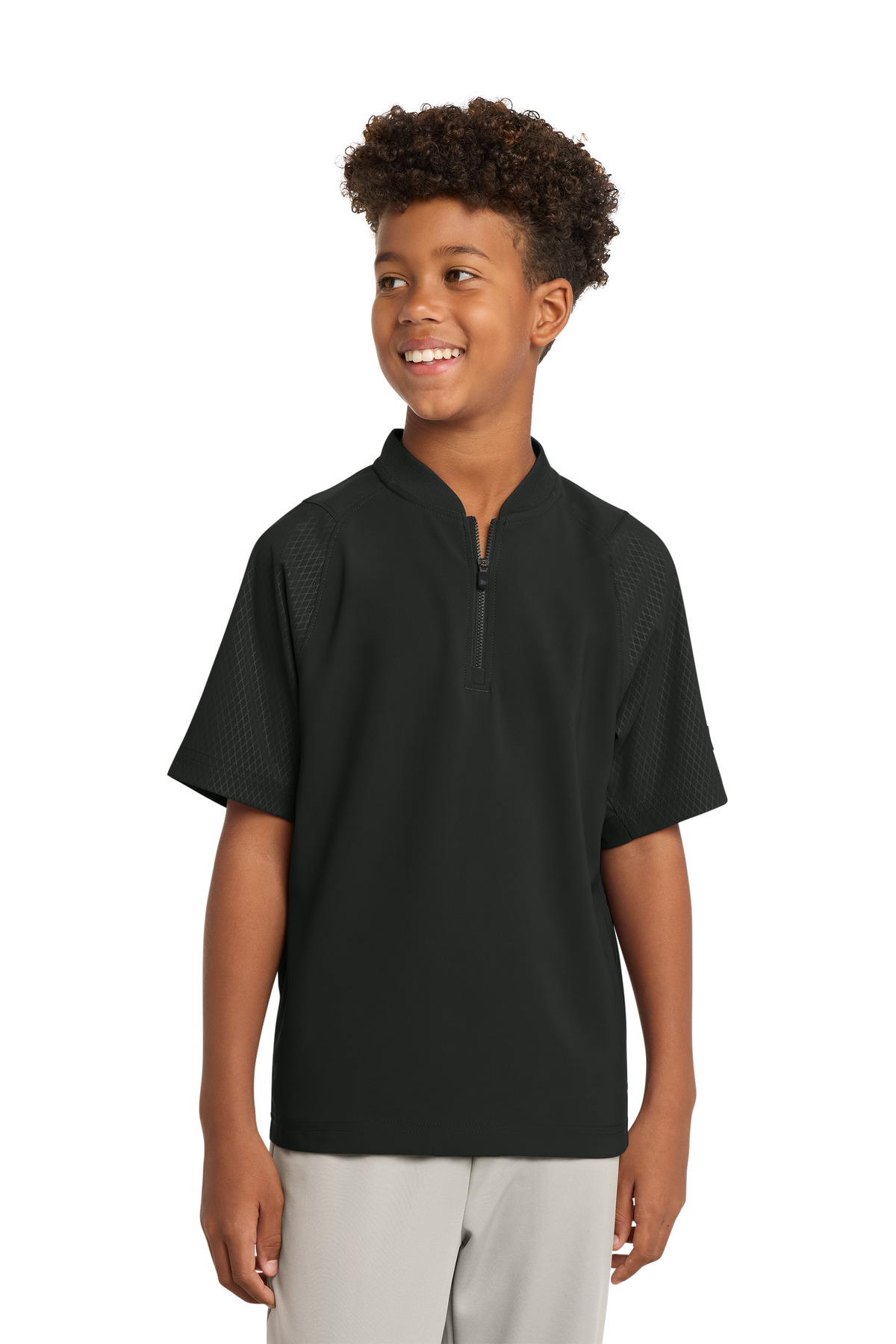 New Era  &#174;  Youth Cage Short Sleeve 1/4-Zip Jacket. YNEA600