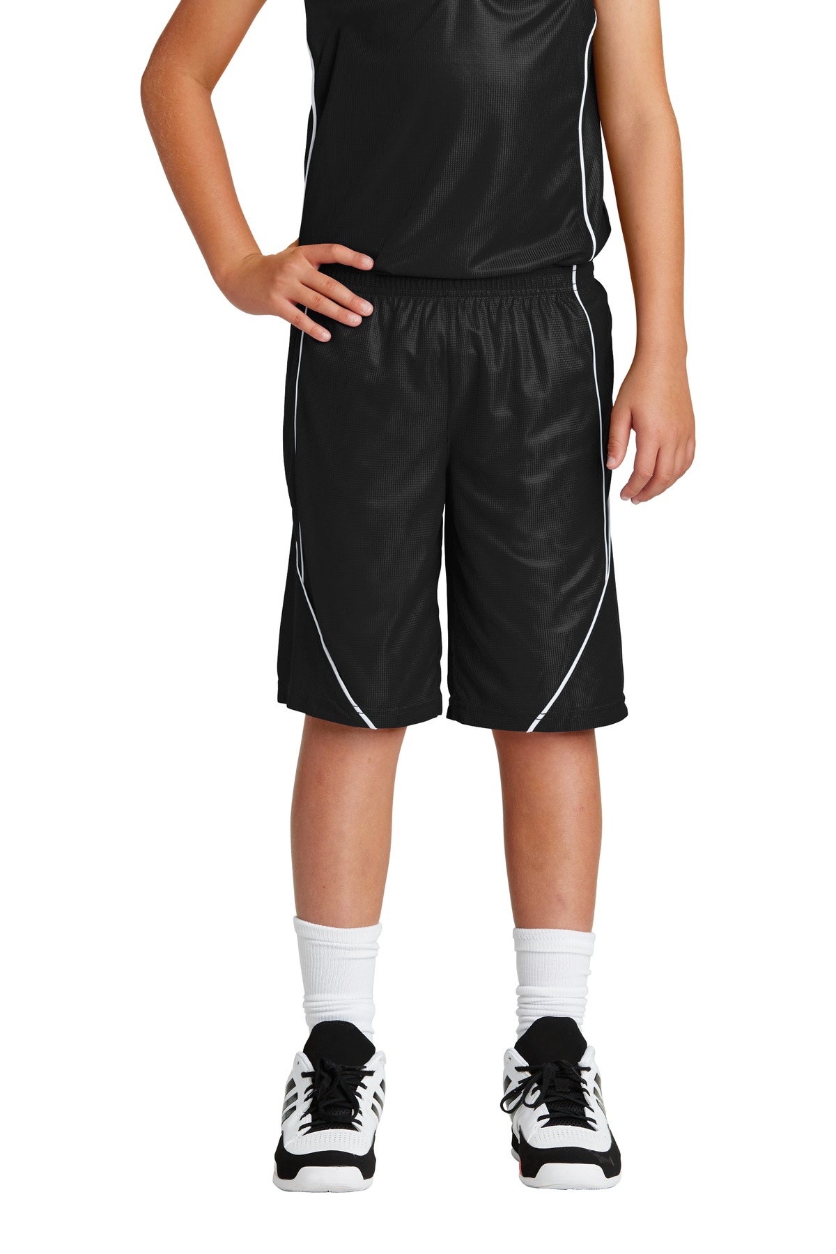 Sport-Tek &#174;  Youth PosiCharge &#174;  Mesh Reversible Spliced Short. YT565