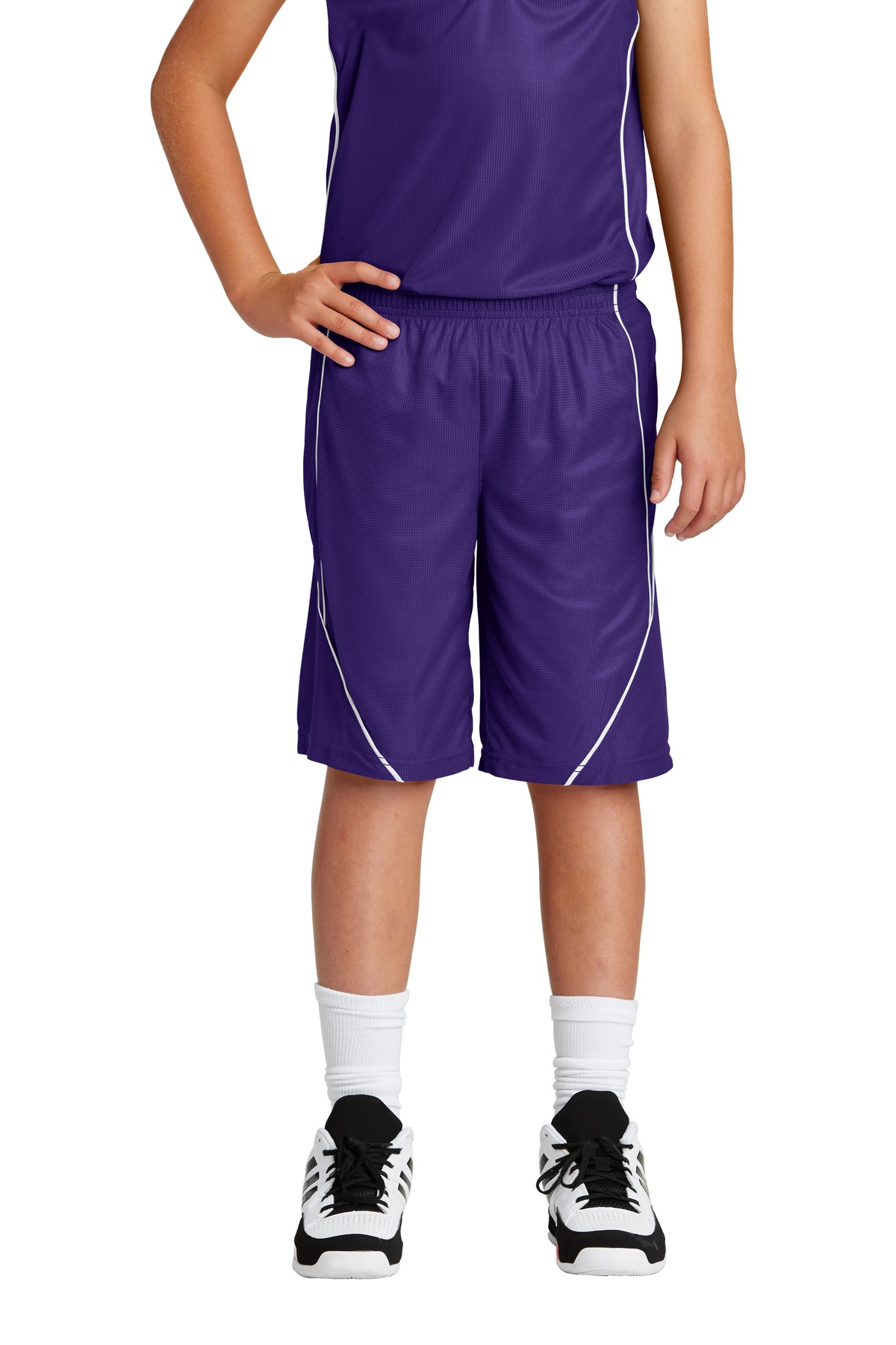 Sport-Tek &#174;  Youth PosiCharge &#174;  Mesh Reversible Spliced Short. YT565
